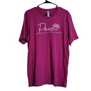 Womens Large Paws and Enjoy The Little Things Dog T-shirt Short Sleeve